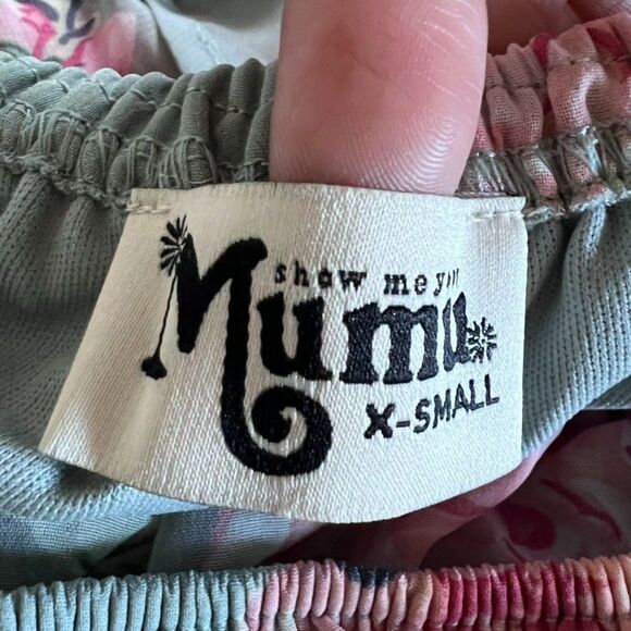 Show Me Your Mumu Off Shoulder Romper Womens XS Blue Pink Floral Boho Festival - Picture 9 of 15